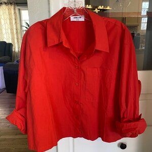 Small "Double Zero" Brand Red Button Down